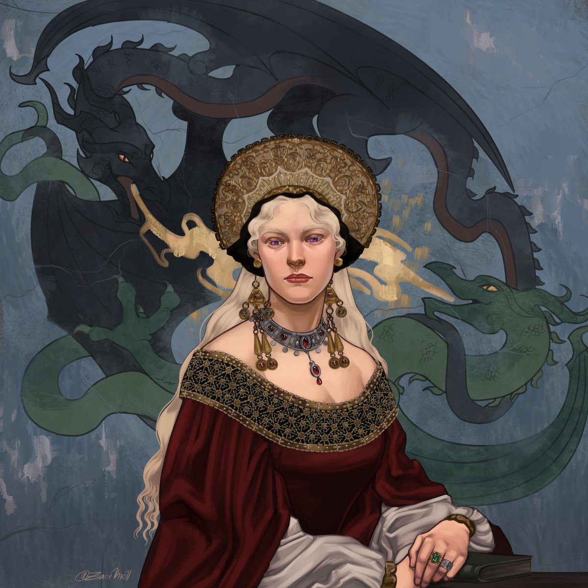 Zacckiell's tweet image. Rhaenyra Targaryen, Princess of Dragonstone circa 106 d.C
#HouseOfTheDragon #GameOfThrones #fanart #rhaenyratargaryen