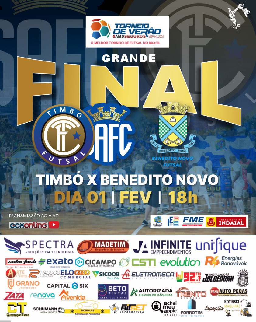 santoandre_fc's tweet image. A GRANDE FINAL!!!🏆🤩

Amanhã, dia 1, às 18h, nossa equipe entra em quadra para a grande final do Torneio de Verão contra o Benedito Novo. Vamos com tudo em busca do título!

📺 ECX Online (YouTube)

#SantoAndré #Timbó #Indaial