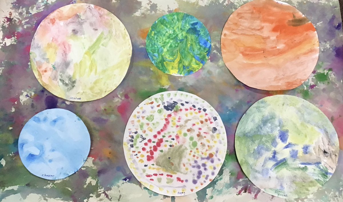 Wroxton Primary (@wroxtonprimary) on Twitter photo To create our galaxy backdrops we explored colour-mixing on wet paper using pipettes filled with food colouring. Our planets were painted using watercolours on damp paper and also by mixing paint with foam. <a href="/accessart/">Paula Briggs @AccessArt</a> To create our galaxy backdrops we explored colour-mixing on wet paper using pipettes filled with food colouring. Our planets were painted using watercolours on damp paper and also by mixing paint with foam. <a href="/accessart/">Paula Briggs @AccessArt</a>