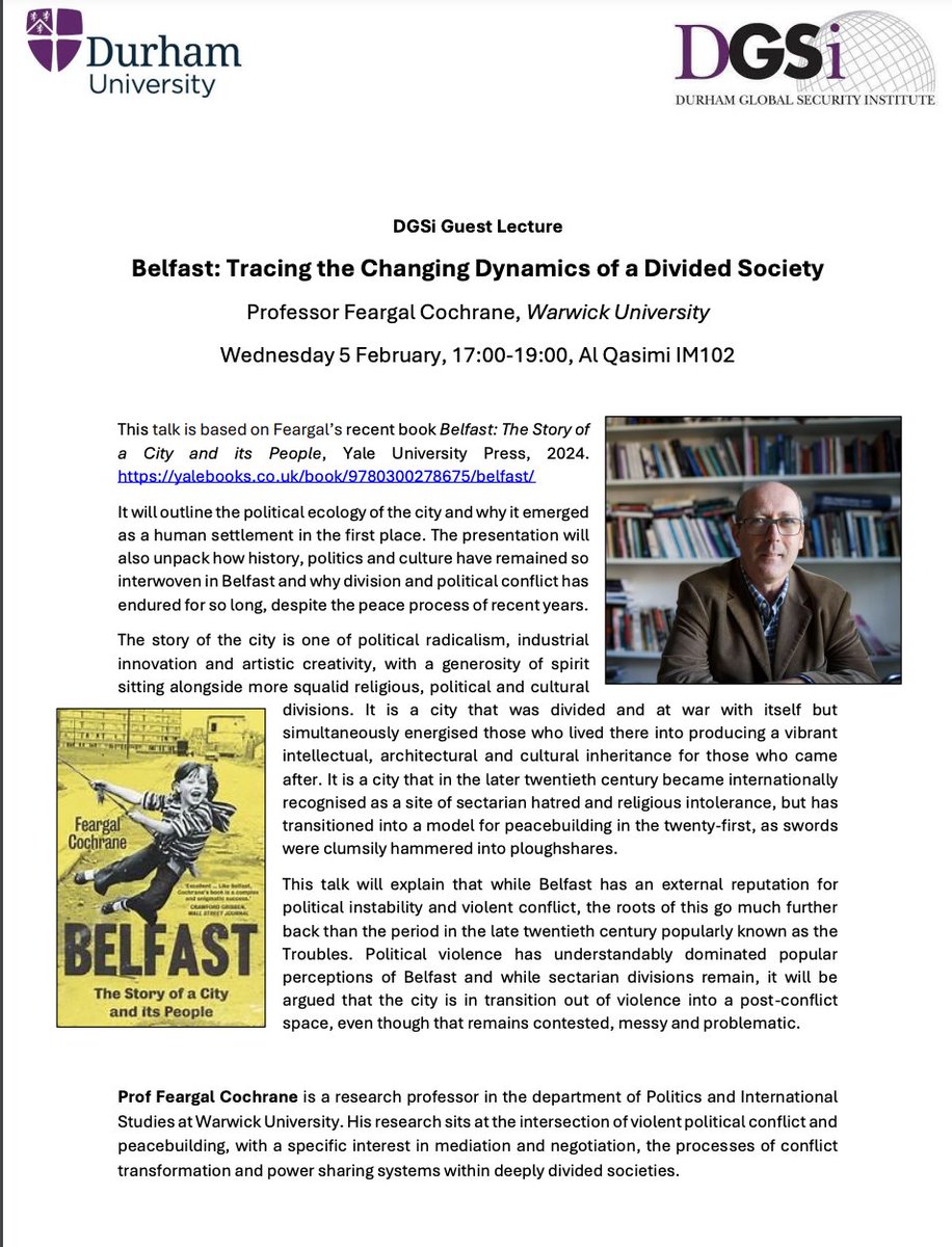 Bahar Baser (@bahar_baser) on Twitter photo Looking forward to hosting <a href="/fecochrane1/">Professor Feargal Cochrane</a> at Durham University next week! <a href="/Durham_SGIA/">SGIA Durham</a> <a href="/DGSi_/">Durham Global Security Institute</a> <a href="/ImeisD/">IMEIS-DU</a> Looking forward to hosting <a href="/fecochrane1/">Professor Feargal Cochrane</a> at Durham University next week! <a href="/Durham_SGIA/">SGIA Durham</a> <a href="/DGSi_/">Durham Global Security Institute</a> <a href="/ImeisD/">IMEIS-DU</a>
