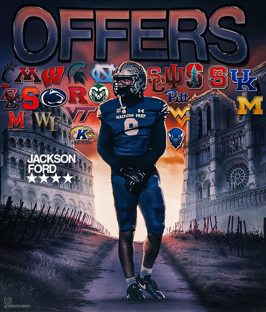 Jackson Samuels Ford (@jackson_s_ford) on Twitter photo Thankful and beyond blessed to be in this position. Thank you to every coach that has given me an opportunity to play at the next level! #AGTG
<a href="/MalvernPrepFB/">Malvern Prep Football</a> <a href="/CoachGueriera/">Dave Gueriera</a> <a href="/adamgorney/">Adam Gorney</a> <a href="/BrianDohn247/">BrianDohn247</a> <a href="/RyanSnyderOn3/">Ryan Snyder</a> @PRZPAvic <a href="/CoachJoeKoKo/">JOE KEKOANUI</a> Thankful and beyond blessed to be in this position. Thank you to every coach that has given me an opportunity to play at the next level! #AGTG
<a href="/MalvernPrepFB/">Malvern Prep Football</a> <a href="/CoachGueriera/">Dave Gueriera</a> <a href="/adamgorney/">Adam Gorney</a> <a href="/BrianDohn247/">BrianDohn247</a> <a href="/RyanSnyderOn3/">Ryan Snyder</a> @PRZPAvic <a href="/CoachJoeKoKo/">JOE KEKOANUI</a>