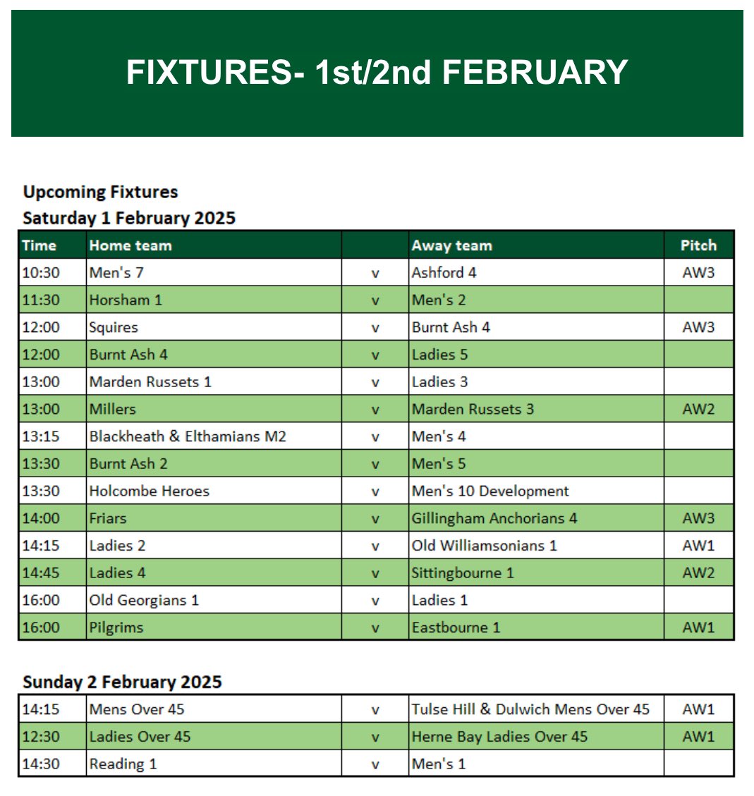 Good luck to all our teams on Saturday &amp; Sunday - fixtures and times here