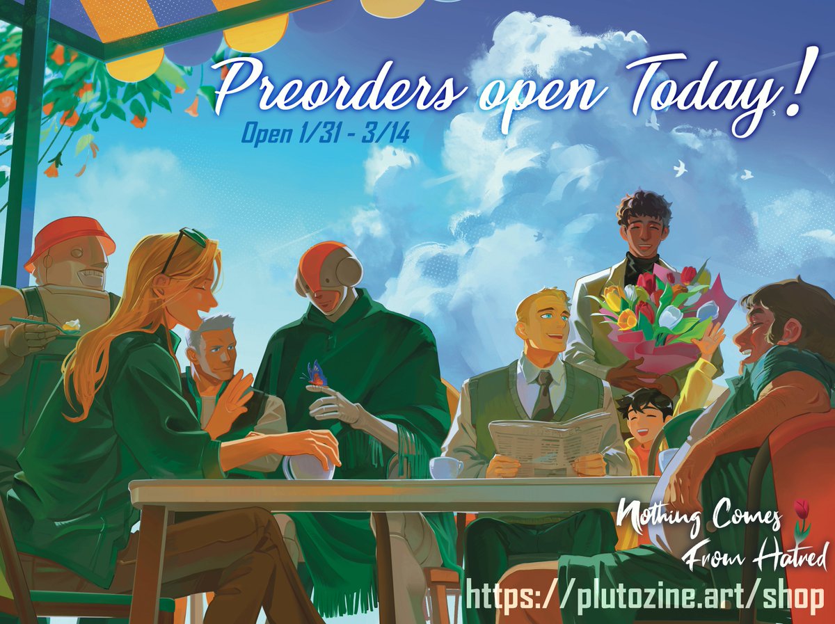 Everyone's here, just in time for the shop opening!!
🌷plutozine.art/shop
