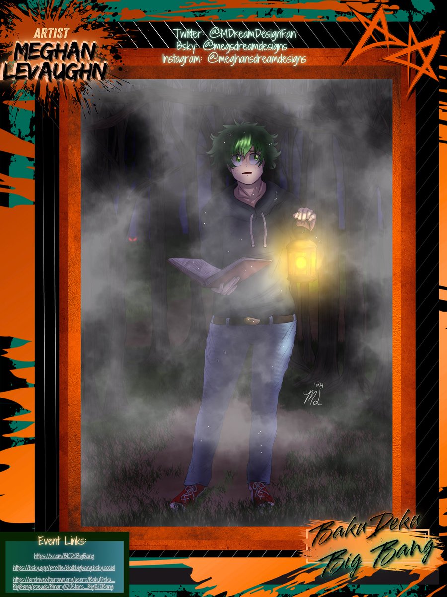 Ok guys—- it’s finally here! I did a piece for <a href="/BKDKBigBang/">✨️ Binary Stars BkDkBk- 2024 Bang Posting</a> with <a href="/Asquinate/">Asquint</a> &amp; @/maddy_imagines (Maddy) in the alternate story when Izuku was carrying an old journal and searching Bakugo in the dark woods while Bakugo had just turned into a werewolf