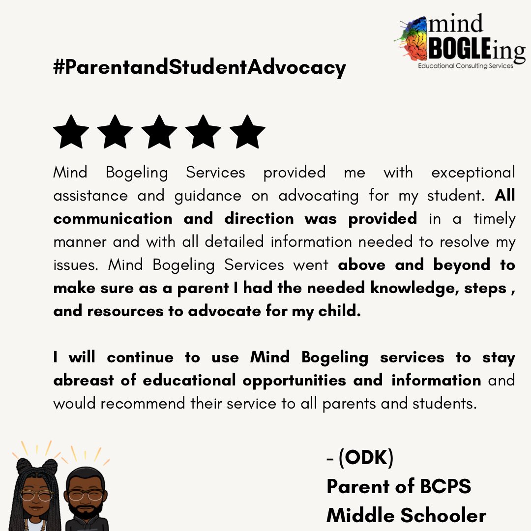 Often times parents simple do not have the language or navigation skills to ensure that both their and student’s voices are heard. That’s where I step in…MBLLC also offers PTO,SAF and Staff Workshops to serve as resources and not barriers to student success. DM for more info 🧠