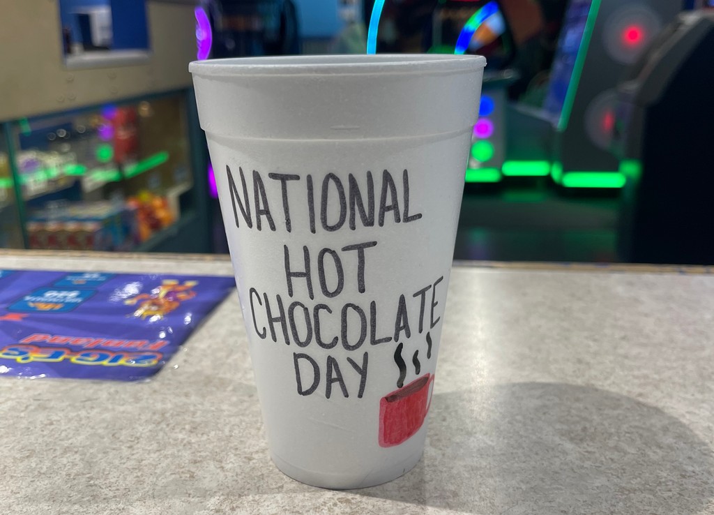 Warm up this National Hot Chocolate Day with a delicious cup from Zig-E’s Funland! Nothing beats a rich, chocolatey treat on a chilly day—come grab yours and keep the fun going! #NationalHotChocolateDay #ZigesFunland #WarmUpWithUs