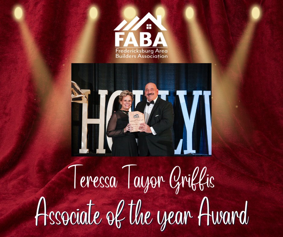FredBuilderFABA's tweet photo. Congratulations to the Associate of the year, Teressa Taylor Griffis with TTG &amp; Associates, LLC!  You are a vital member of FABA, and we can't wait to see what 2025 has in store.

 #FABA #FredericksburgAreaBuildersAssociation #TTG #TTGandAssociates  #AssociateOfTheYear https://t.co/jhzjMMRgSt