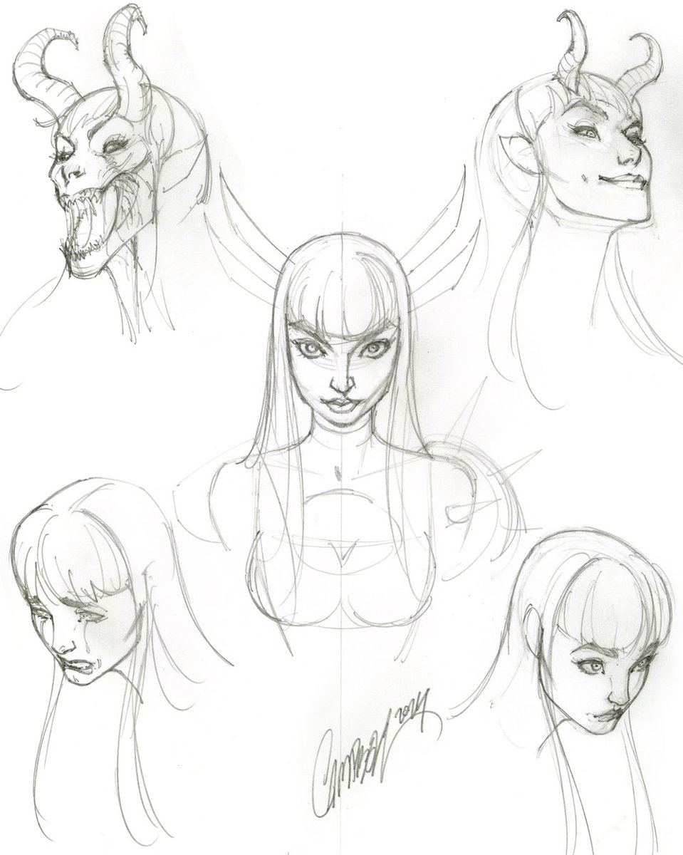 「 Here are a few process shots of the cre」|J. Scott Campbell♠️🎨のイラスト