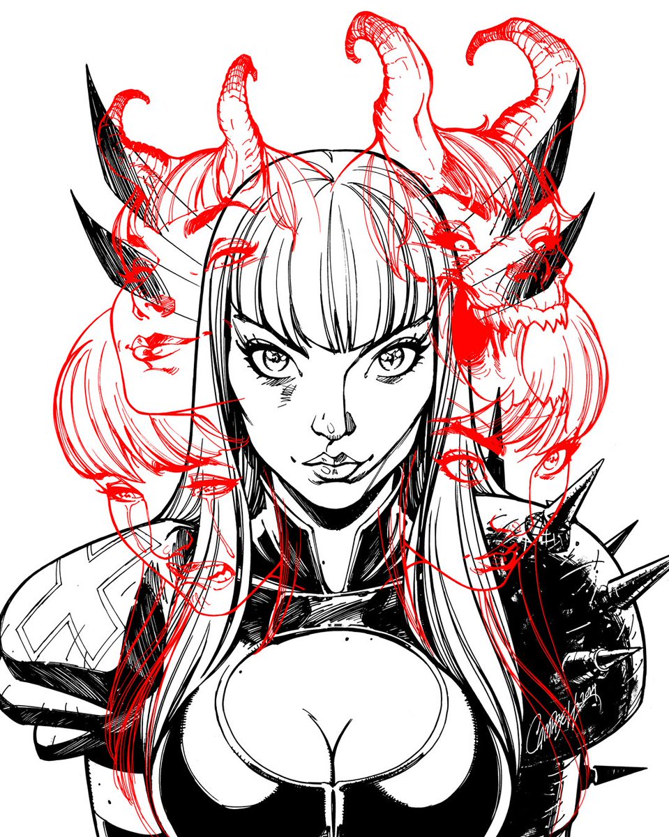 「 Here are a few process shots of the cre」|J. Scott Campbell♠️🎨のイラスト