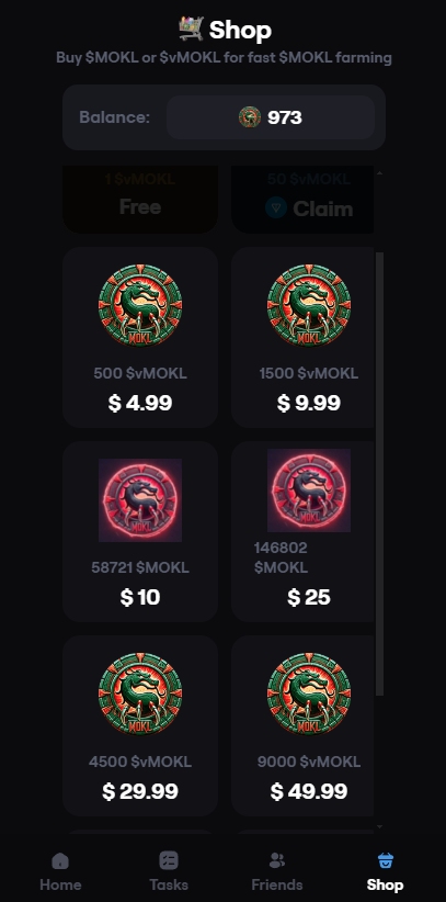 moklgamefi's tweet photo. 🚨 #MOKL Farm Big Update! 🚨

You can now Buy $MOKL directly from the Farm shop! 🔥
👉 https://t.co/UqOlefX9a6

But that's not all! 💥

Buy the $10 package to become VIP 1

Buy the $25 package to become VIP 2

VIPs get priority in Farm reward payments! ⚡ 
And remember, 30% of the total supply is being distributed in our Farm. Don’t miss out on this opportunity! 💎
Get ready for even bigger rewards! 💰
#MOKL #CryptoGaming #FarmRewards #TON $TON