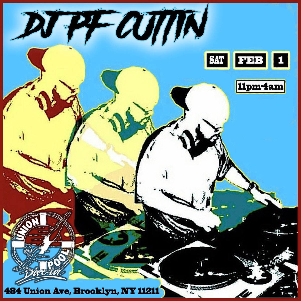 Pf (@pfcuttin) on Twitter photo Tomorrow night I’m at <a href="/UnionPool/">Union Pool</a> getting busy till 4am spinning everything that moves you, slide thru after the fight Tomorrow night I’m at <a href="/UnionPool/">Union Pool</a> getting busy till 4am spinning everything that moves you, slide thru after the fight