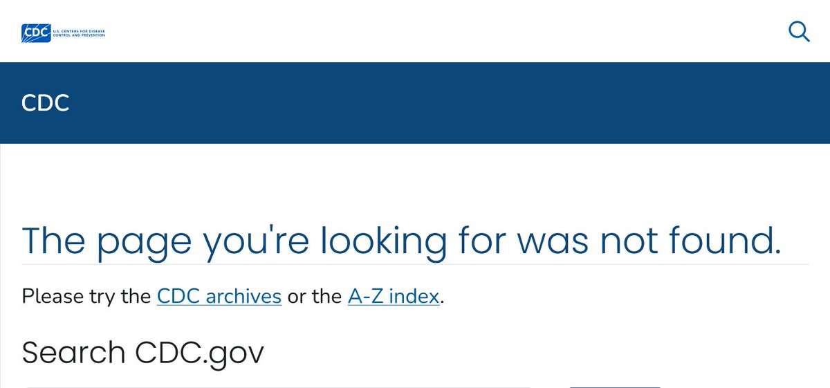 The CDC's page for HIV data has vanished.

Who benefits from this? In what universe does this help the country?  

cdc.gov/hiv-data/index…
