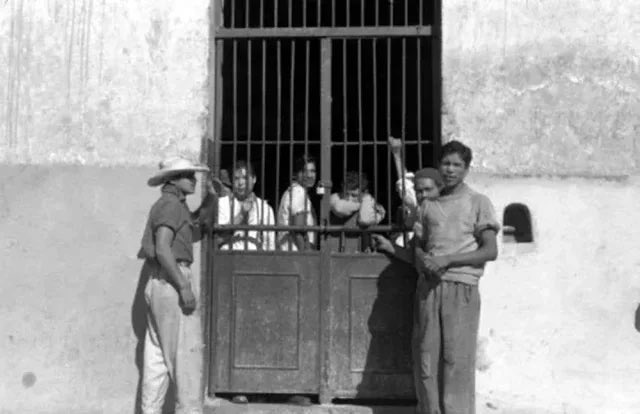 Mexican homosexuals being detained in a police station in Mexico City, 1935.
