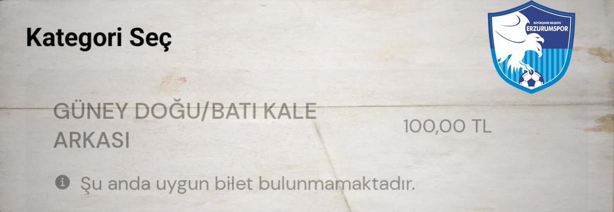Cumartesi Güney Kale 𝐒𝐎𝐋𝐃 𝐎𝐔T👊🏻
#erzurumspor