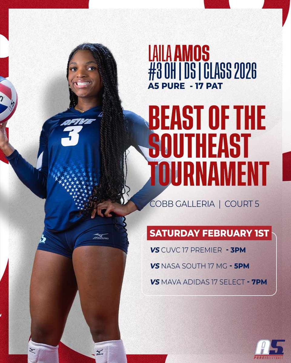 LailaAmosVB2026's tweet photo. Goal: Hometown Victory π
@a5volleyball
#beastofthesoutheast
#classof2026
#uncommittedplayer
#sixrotationOH
#volleyball
#StudentAthlete
#A5
#whyA5 https://t.co/4pOCmIbNP0