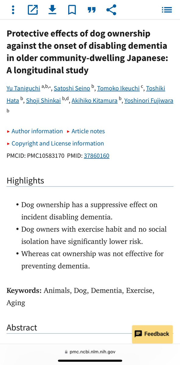 Köpek sahibi olmanın, demans riskini yaklaşık %40 azalttığı bildirilmiş📌

Öte yandan, kedi sahibi olmanın herhangi bir koruyucu etkisi saptanmamış..