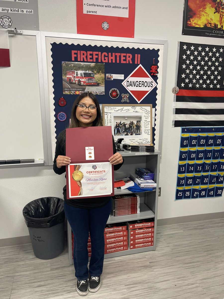 Congratulations to our SHS Junior student of the month, Marlene Rojas!  Awesome young lady.  Keep it up🚒🚒🚒