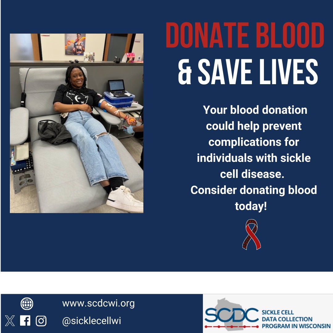Individuals with #SickleCellDisease (SCD) often require routine blood transfusions to manage pain, prevent complications &amp; maintain their quality of life. Learn more about the importance of blood donations for individuals with #SCD from <a href="/RedCross/">American Red Cross</a>

redcrossblood.org/donate-blood/b…