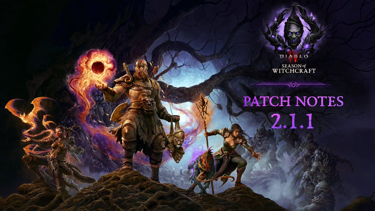 Season of Witchcraft Patch Notes 2.1.1 are here.

See what changes are coming to Sanctuary: blizz.ly/4hCzkRg