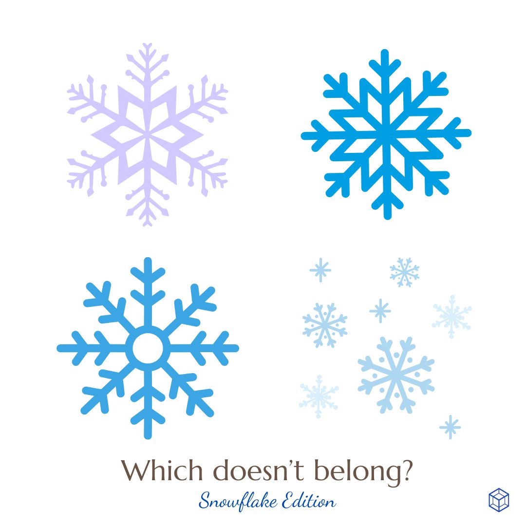 amtnj's tweet image. "Which Doesn't Belong" Wednesday is back! Notice the pictures. Which is unique? #math #mathroutine #njteacher #njteachers #wodb #mathteacher #mathteachers #winter #Snow #wintermath #snowflakes #coldweather #snowday