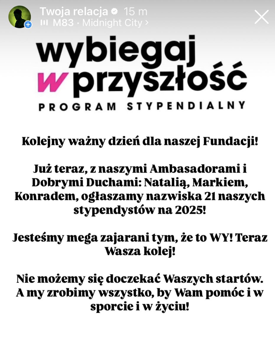 Fundacja Wybiegaj w Przyszłość. I nasi przyjaciele: Natalia Bukowiecka (Kaczmarek), Konrad Bukowiecki, Marek Plawgo.

Chcemy zmieniać nasz sport na lepszy! I życie tych młodych ludzi na lepsze… I chcemy wspierać więcej i mocniej!