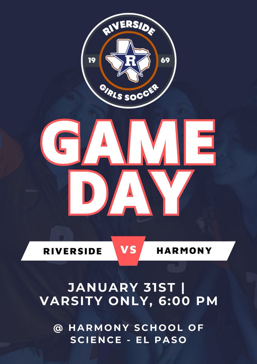 Riverside High School Girls Soccer (@rhs_gsoccer) on Twitter photo Game day!
🥅vs Harmony
🏟️ @ Harmony School of Science - El Paso
⌚ Varsity only, 6:00 P.M.
<a href="/MSanchez14_/">Mario Sanchez</a> <a href="/Reza_RHS/">Reza</a> <a href="/GerardoANorieg1/">Gerardo A. Noriega</a> <a href="/Daniel_Chavez08/">Daniel Chavez</a> <a href="/Riverside_4ever/">Riverside_Rangers</a> Game day!
🥅vs Harmony
🏟️ @ Harmony School of Science - El Paso
⌚ Varsity only, 6:00 P.M.
<a href="/MSanchez14_/">Mario Sanchez</a> <a href="/Reza_RHS/">Reza</a> <a href="/GerardoANorieg1/">Gerardo A. Noriega</a> <a href="/Daniel_Chavez08/">Daniel Chavez</a> <a href="/Riverside_4ever/">Riverside_Rangers</a>