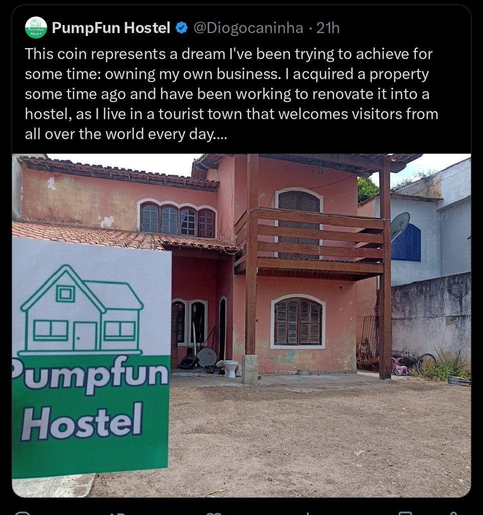 DegenCapitalLLC's tweet photo. @pumpdotfun There's a real https://t.co/6b9w8ar9UW hostel.

People believe

#hostelfun https://t.co/61IFS7LHLV