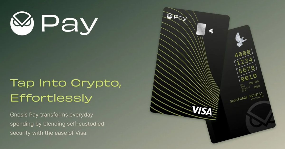 Make the most of your crypto and get the <a href="/gnosispay/">Gnosis Pay 🦉💳</a> Visa #CryptoCard by 15th March (UK/EEA/CH only).

• €10 bonus after 1st tx
• €40 per referral
• Zero fx, tx or use fees
• Up to 5% cashback (€1k/month) on all spendings up to €20k/month.

Reflink: gnosispay.com/oginvite?rcc=f…