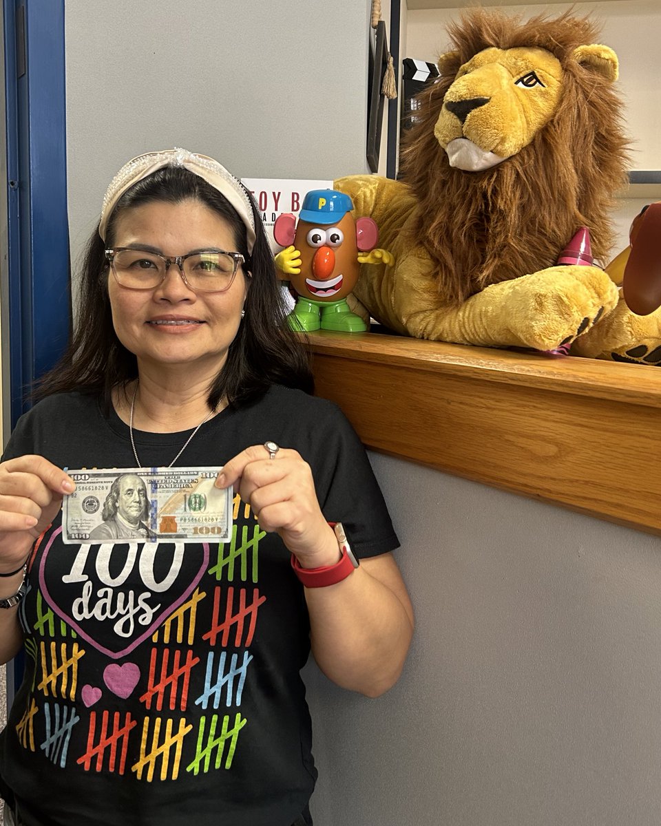 Celebrating 100 days of hard work!!! Congratulations Ms. Wah for winning $100!!! Thank you for all you do for your littles lions. I hope you treat yourself to something fun! <a href="/AliefISD/">Alief ISD</a> <a href="/AliefTchg_Lrng/">Alief Instruction</a> <a href="/AISDSupe/">Dr. Anthony Mays</a> <a href="/O_L_Mayers/">Dr. Onica L. Mayers</a> <a href="/TheExecEFFECT/">Dr. Cecilia Crear</a> <a href="/landis_es/">Landis Elementary</a>