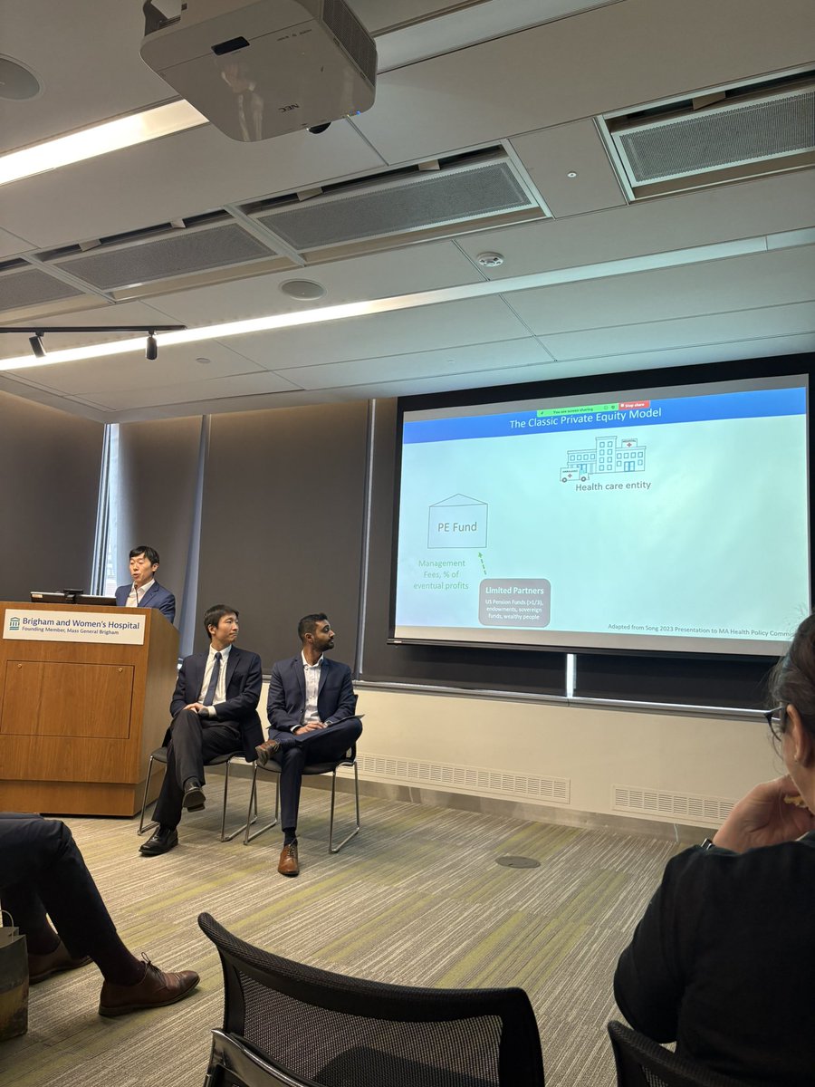 Brigham and Women's Medicine Residents (@brighammedres) on Twitter photo Amazing grand rounds led by Dr. Zurui Song and current/past Brigham residents <a href="/suhas_gondi/">Suhas Gondi</a> and Dr. Chris Cai on the impact of #PrivateEquity in healthcare. Thank you for sharing this critical data on quality and outcome metrics before and after acquisitions. Amazing grand rounds led by Dr. Zurui Song and current/past Brigham residents <a href="/suhas_gondi/">Suhas Gondi</a> and Dr. Chris Cai on the impact of #PrivateEquity in healthcare. Thank you for sharing this critical data on quality and outcome metrics before and after acquisitions.