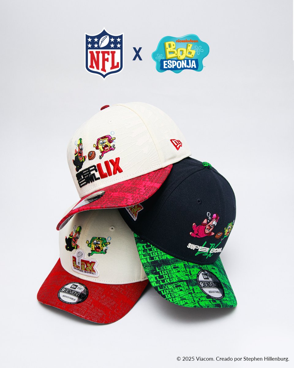NewEraMx's tweet photo. Bob Esponja x @nflmx x @NewEraMx 🏈
¡Vive en una piña debajo del mar! 🍍 La esencia del Fondo de Bikini llega al Super Bowl con una colección llena de estilo. 🌊
Descubre estas piezas limitadas en exclusiva en: https://t.co/d9uGAcv6B3 y New Era App.
#NewEraMéxico #Bob25 https://t.co/oINwKemTOU