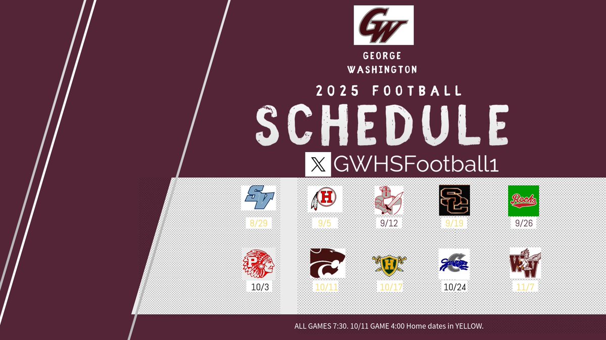 George Washington High School Football (@gwhsfootball1) on Twitter photo 2025 Football
Schedule is complete.
<a href="/edrforshey/">edrforshey</a> <a href="/Taylor_Kennedy7/">Taylor Kennedy</a> <a href="/RickRyanWV/">Rick Ryan</a> <a href="/ElmoreSports/">Rick Elmore</a> <a href="/sportsturtle11/">Tim Stephens</a> 2025 Football
Schedule is complete.
<a href="/edrforshey/">edrforshey</a> <a href="/Taylor_Kennedy7/">Taylor Kennedy</a> <a href="/RickRyanWV/">Rick Ryan</a> <a href="/ElmoreSports/">Rick Elmore</a> <a href="/sportsturtle11/">Tim Stephens</a>