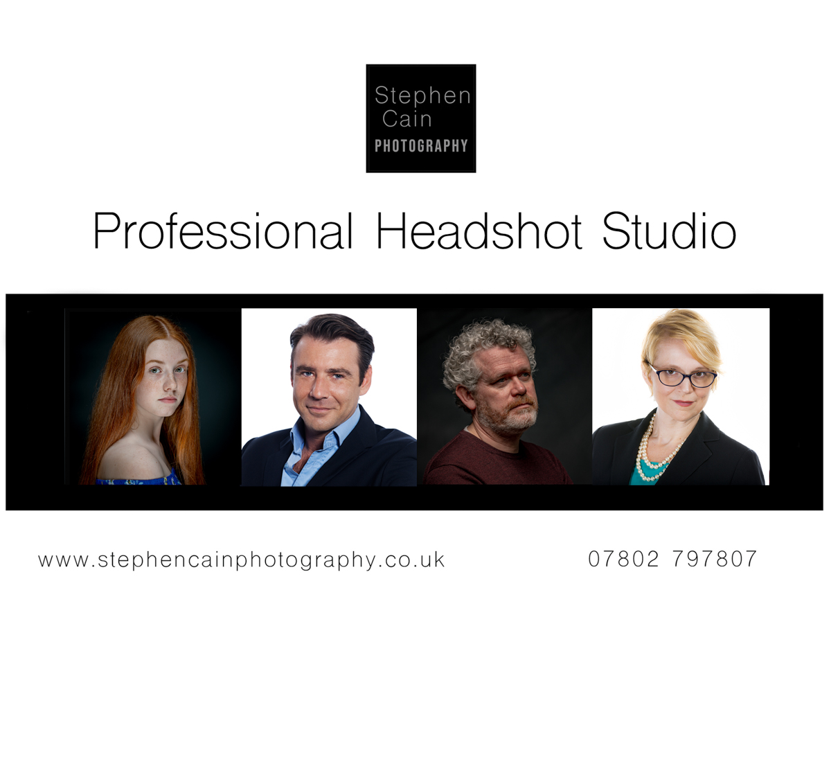 PROFESSIONAL HEADSHOT PROMOTION - at £150 - Wrexham Studio

45 MINUTE STUDIO SESSION - 6 PROFESSIONALLY EDITED IMAGES

Provided quality headshots for children and adults who have gone onto greater things on TV Theatre &amp; Advertising.

Online booking at - stephencainphotography.co.uk/booking