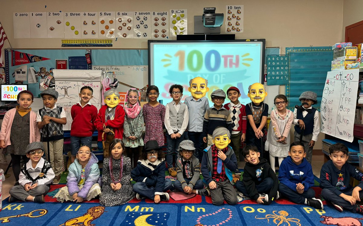 Celebrating the 100th day of School with 100 year old students <a href="/DavidLawrenceK8/">David Lawrence K8</a> PLC.