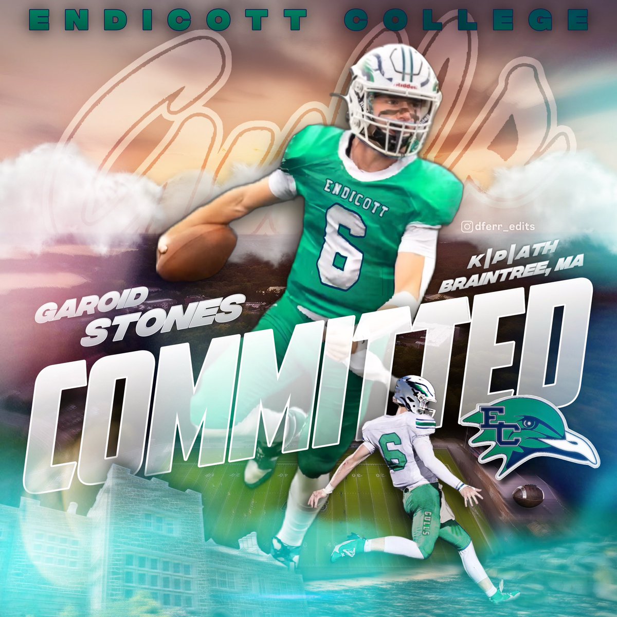 I'm excited to announce my commitment to continue my academic and athletic career at Endicott College. I'd like to thank my family and friends and all the coaches who made this possible! #beachball #GoGulls <a href="/EndicottFB/">Endicott College Football</a> @CoachPrattEC <a href="/CoachMcGonagle/">Paul McGonagle</a> <a href="/WampFootball/">Braintree High School Football</a> <a href="/CoachCarlsonBHS/">Lee Carlson</a>