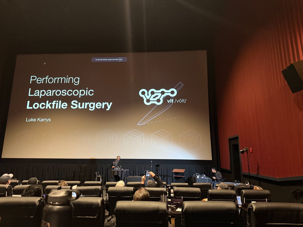 HalfStack Events (@halfstackconf) on Twitter photo The third speaker of the event.
<a href="/lukekarrys/">๐ฆ@lukekarrys.com</a> with Performing Laparoscopic Lockfile Surgery.
#Lockfile #HalfStack #Phoenix The third speaker of the event.
<a href="/lukekarrys/">๐ฆ@lukekarrys.com</a> with Performing Laparoscopic Lockfile Surgery.
#Lockfile #HalfStack #Phoenix
