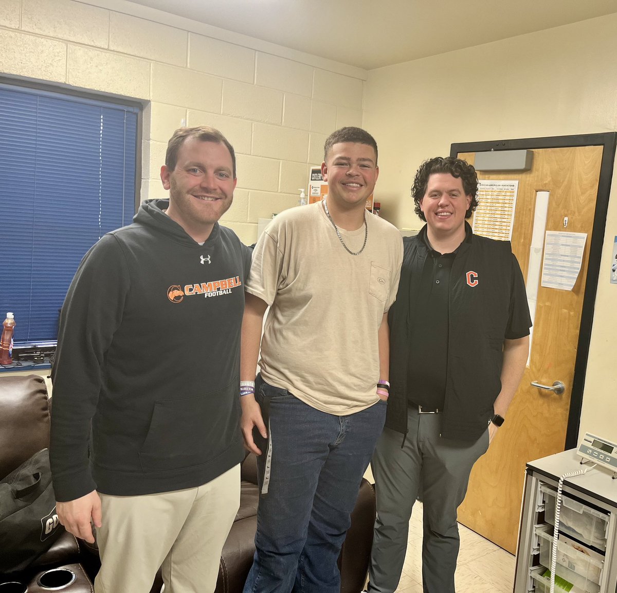 Hunter Clark (@hunterbc007) on Twitter photo Beyond blessed to receive a D1 offer today from Campbell University after an amazing visit from <a href="/CoachHornor/">Ross Hornor</a> and <a href="/CoachChiappelli/">Matt Chiappelli</a>. ๐๐ผ๐๐ช #RollHumps #AGTG
<a href="/Coach_BHarris/">Coach Braxton Harris ๐ช</a>
<a href="/PS_RamsFB/">Purnell Swett Rams Football</a>
<a href="/JDeese_rams02/">Joshua Deese</a>
<a href="/TrenchMobTrain/">Trench Mob Training</a>
<a href="/OLCoach_Drewery/">Joseph Drewery</a>
<a href="/ScoutNickP/">Coach Nick Pennisi</a> Beyond blessed to receive a D1 offer today from Campbell University after an amazing visit from <a href="/CoachHornor/">Ross Hornor</a> and <a href="/CoachChiappelli/">Matt Chiappelli</a>. ๐๐ผ๐๐ช #RollHumps #AGTG
<a href="/Coach_BHarris/">Coach Braxton Harris ๐ช</a>
<a href="/PS_RamsFB/">Purnell Swett Rams Football</a>
<a href="/JDeese_rams02/">Joshua Deese</a>
<a href="/TrenchMobTrain/">Trench Mob Training</a>
<a href="/OLCoach_Drewery/">Joseph Drewery</a>
<a href="/ScoutNickP/">Coach Nick Pennisi</a>