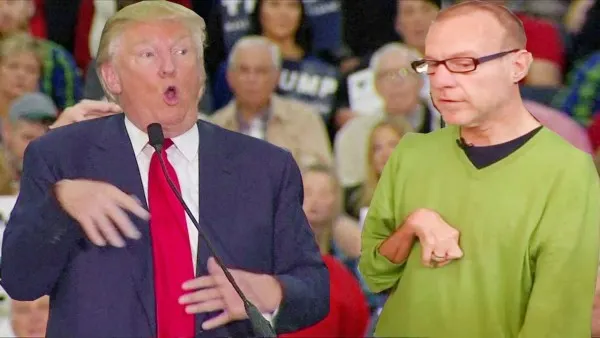 DenisonBarbs's tweet photo. @atrupar Donald Trump hates disabled people. https://t.co/4YU6KfDQce