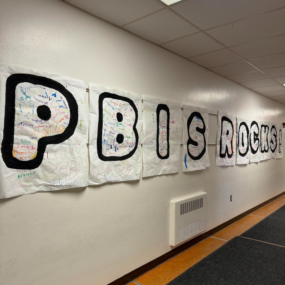 Students at Ferndale Area Elementary made this banner for their PBIS reward glow party, and we agree—PBIS rocks! 🌟