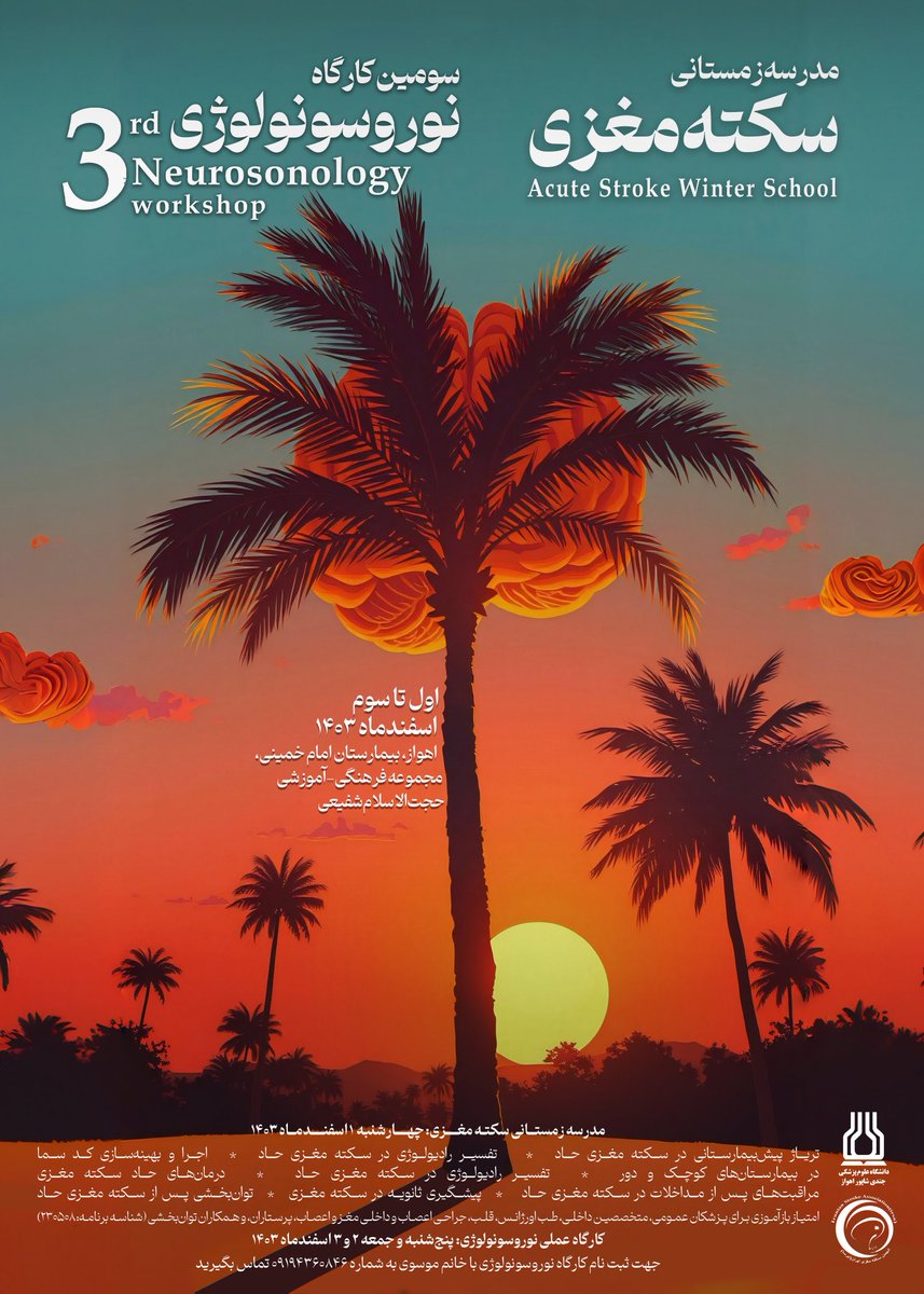 Acute Stroke Winter School and 3rd Neurosonology Workshop

Ahvaz, Iran, Feb 19-21 2025.