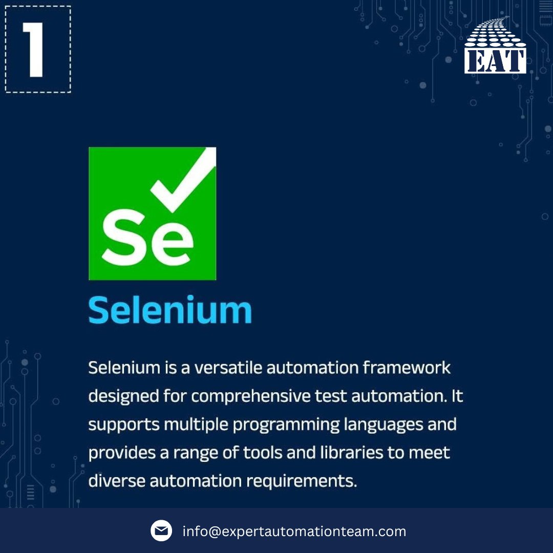 EATAutomation's tweet photo. Discover the top 3 automation testing tools that enhance efficiency and accuracy in your testing process.

For informational posts, follow our page.

#AutomationTools #softwaretesting #TechInnovation #Automation #TechTrends #AutomationTestingTool  #ExpertAutomationTeam https://t.co/BMlX26QBB5