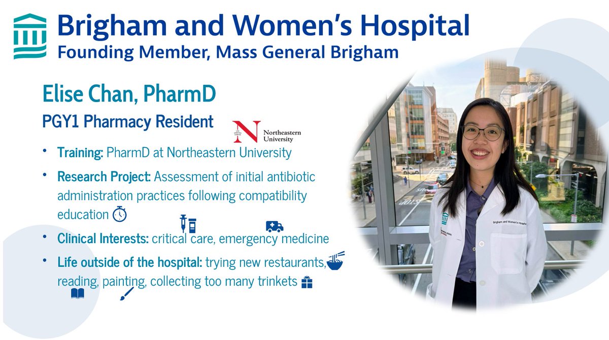 Meet Elise, one of our amazing PGY1 residents. We are so excited that Elise has an early committed to our PGY2 critical care program! #PharmRes #TwitteRx