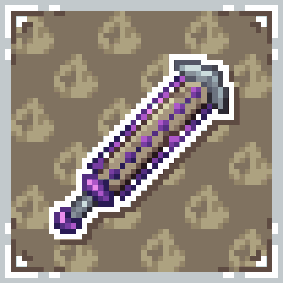 PixSylver1746's tweet photo. Macuahuitl de roca
#pixel #pixelart #pixellandscape #pixelgame #16bitart #digitalart #pixels #aseprite #pixelartist #retroart #retro #art #digitalart #digitalillustration #digitalstyle #katana #pixel #minecraft #minecrafttexture #minecraftsprites https://t.co/3dhEr3Tp0I