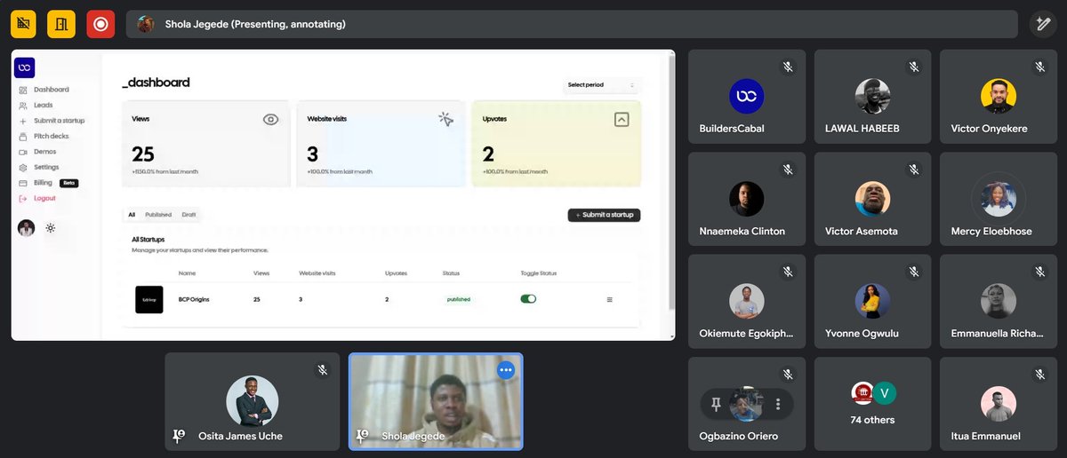 🚀 Breaking: Builders Cabal Listing Platform is LIVE! 🚀

We just unveiled a demo of our startup listing platform—a game-changer for founders to gain visibility and connect with investors. 💡🔥

The future of African startups is being built right here!

#builderscabal #BCVL