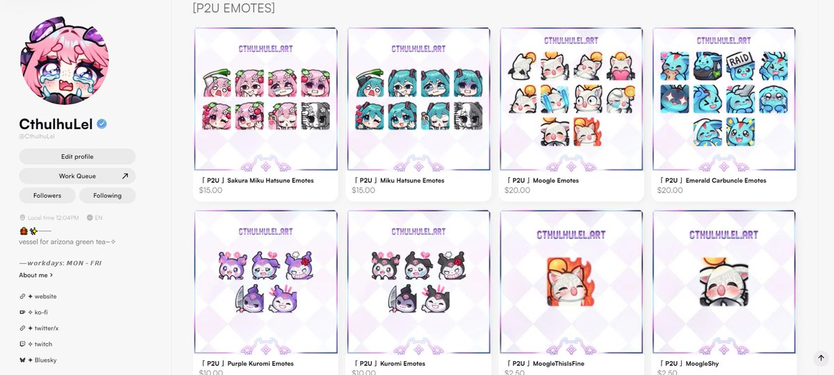 stacie🐙✨ (@cthulhulel) on Twitter photo ˚₊‧✦ I opened a P2U shop on VGen! ✦‧₊˚
Perfect opportunity to update my graphics and start posting emotes individually! I will be posting more over the weekend. Shop link below!~
Thank you <a href="/_VGen_/">VGen ✨ comms made easy</a> for welcoming me into beta batch 3!🐙🤝💚 ˚₊‧✦ I opened a P2U shop on VGen! ✦‧₊˚
Perfect opportunity to update my graphics and start posting emotes individually! I will be posting more over the weekend. Shop link below!~
Thank you <a href="/_VGen_/">VGen ✨ comms made easy</a> for welcoming me into beta batch 3!🐙🤝💚