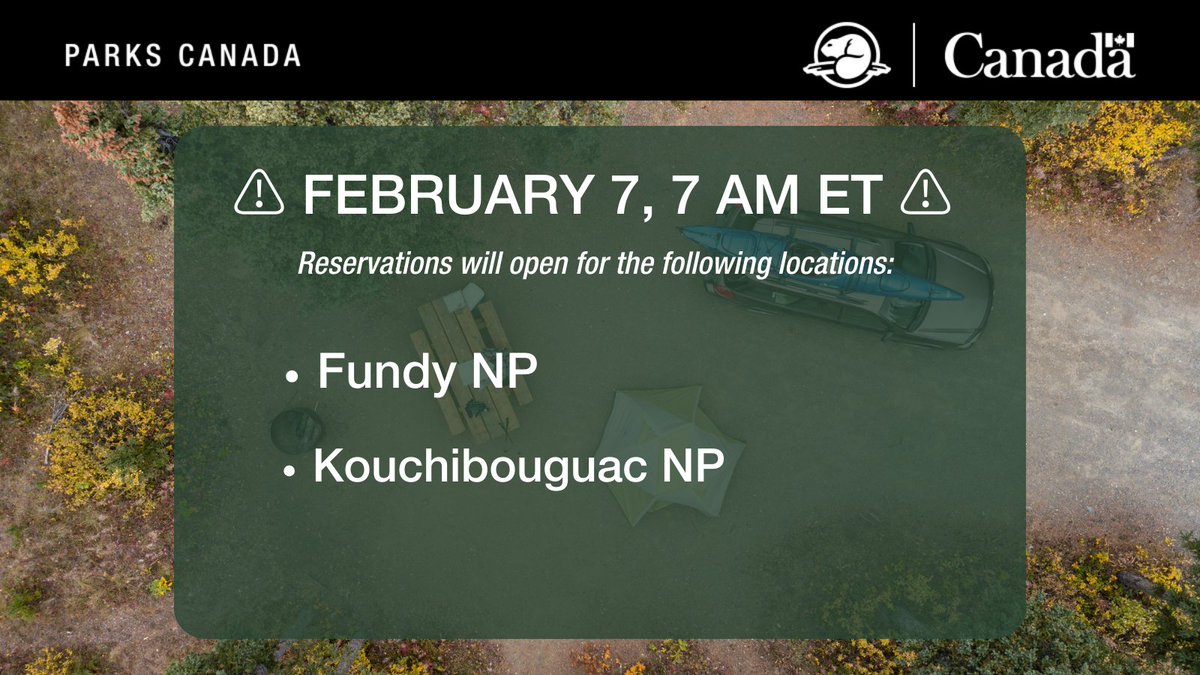 📢 WEEK OF FEBRUARY 3 RESERVATIONS DATES 📢

Here are the 2025 camping reservation launches for the week of February 3. 
🟠No queueing system for these dates.

Full calendar: ow.ly/7Hkz50MQT9R

#MyParksSummer #ParksStories