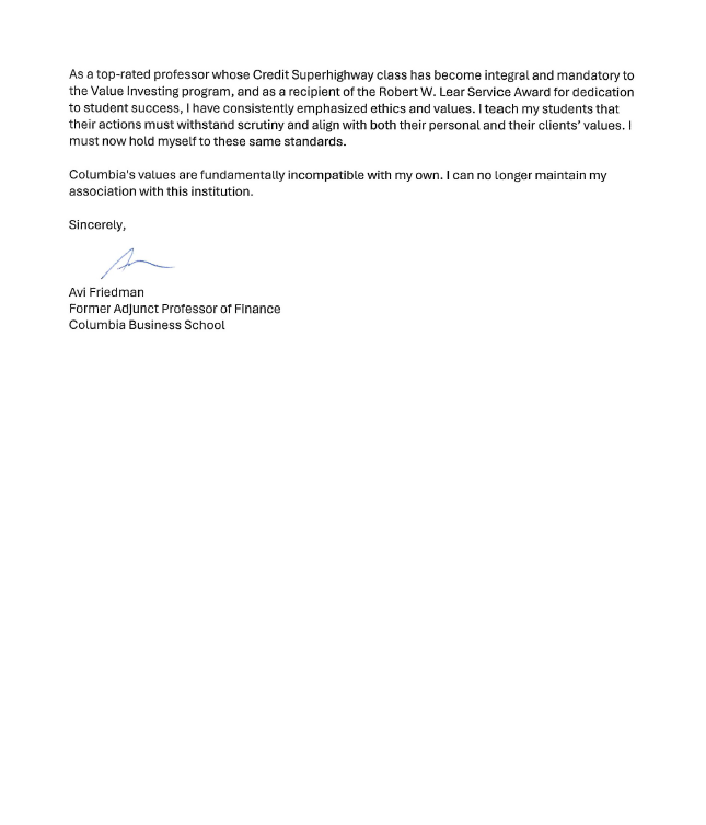 StopAntisemites's tweet photo. Columbia University is LOSING respected Jewish professor Avi Friedman—yet it remains SILENT.

- Silent as Jewish students are blocked from class by pro-Hamas mobs
- Silent as Jewish students are taunted, threatened, and harassed
- Silent as Jewish faculty are bullied
- Silent as classes on Zionism are scheduled to be taught by Jew-haters like Joseph Massad
- Silent as campus monuments, buildings, and infrastructure are vandalized
- Silent as pro-Hamas agitators crash classrooms

StopAntisemitism fully endorses the federal defunding of Columbia University and the deportation of visa holders spreading antisemitic violence within its walls.