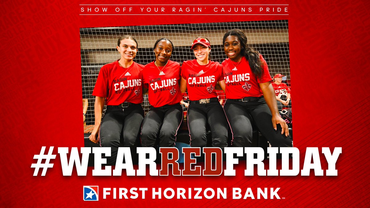 Louisiana Ragin' Cajuns® (@ragincajuns) on Twitter photo It's #WearRedFriday ‼️
Be sure to share your photos in Ragin' Cajuns gear with #WearRedFriday, for your chance to be featured in our bi-weekly newsletters!
#GeauxCajuns | <a href="/FirstHorizonBnk/">First Horizon Bank</a> It's #WearRedFriday ‼️
Be sure to share your photos in Ragin' Cajuns gear with #WearRedFriday, for your chance to be featured in our bi-weekly newsletters!
#GeauxCajuns | <a href="/FirstHorizonBnk/">First Horizon Bank</a>