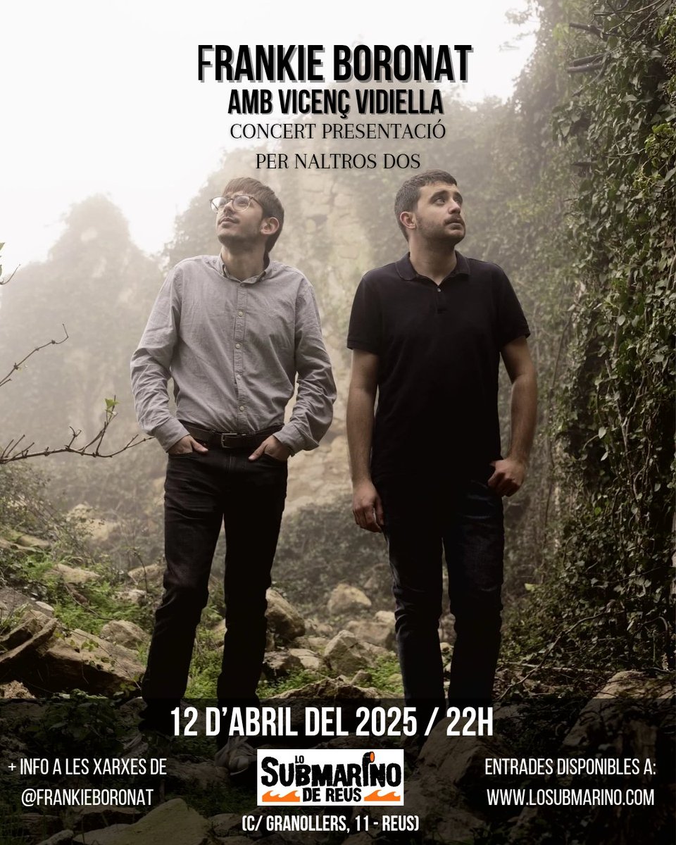 CONCERT PRESENTACIÓ 🔥

El proper 12 d'abril arrenquem la gira a <a href="/losubmarinoreus/">Lo Submarino de Reus</a>! 
Entrades ja disponibles (enllaç al perfil)