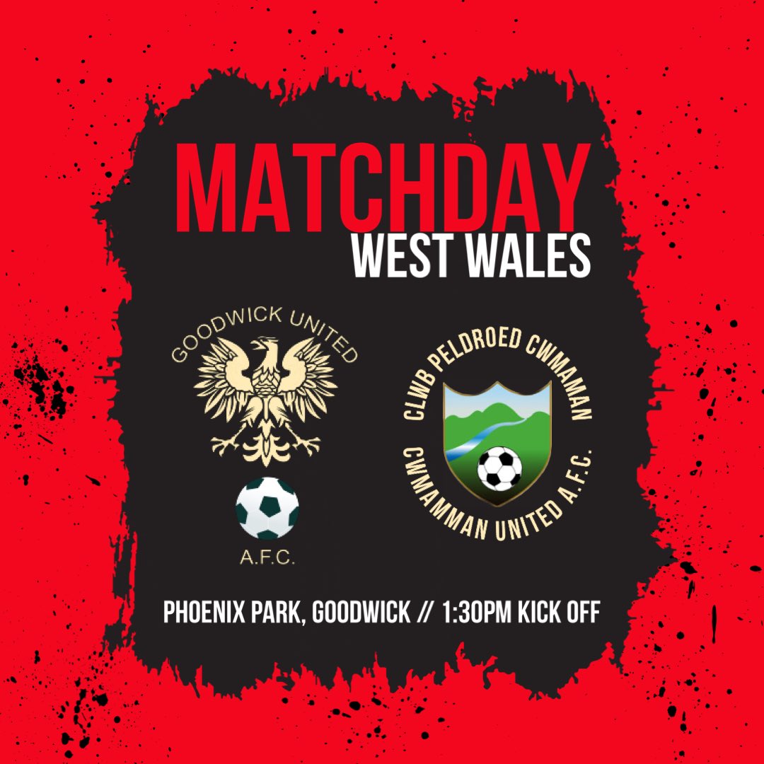 GoodwickUtd's tweet photo. 🏆 WEST WALES 🏆 

tomorrow we welcome @CwmammanUnited to Phoenix Park for the 4th Round of the West Wales Cup, a fixture set to be a entertaining one!

📍 - Phoenix Park
📅 - Sat 1st
⏰ - 1:30 PM 

All support welcome &amp; appreciated 🤝 

🔴#RAGURA⚫️ https://t.co/AZ4Iwmn1zG